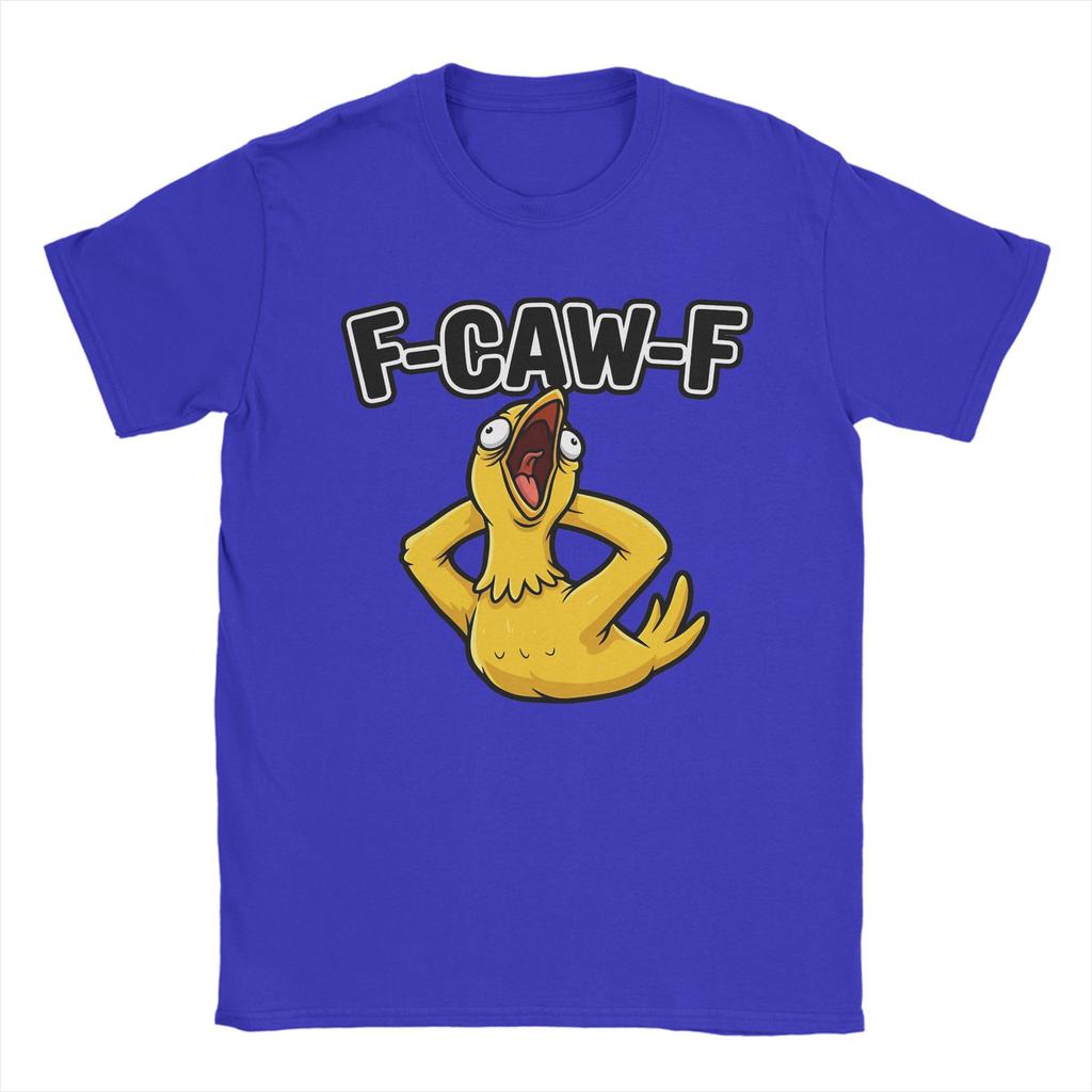 Funny F-Caw-F Chicken Meme Cotton T-Shirt For Men Summer Y2K Basic T-Shirts Comfortable Harajuku Tees Big Size Wholesale Clothes
