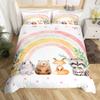 Homewish Cartoon Frog Prince Duvet Cover Set For KidsKawaii Red Mushroom Bedding SetCute Animal Bed Set
