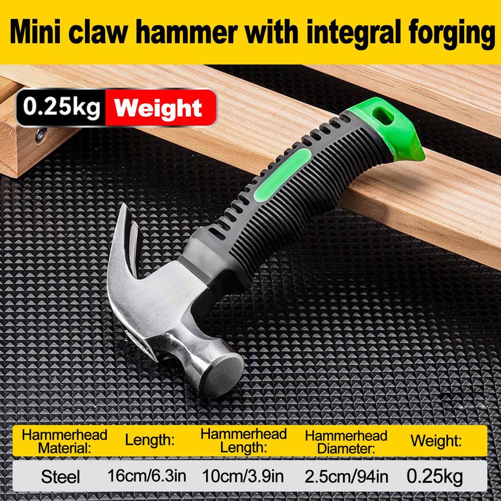 Martello a Clawe Multifunzionale Speciale per Falegnameria Mini Martello Integrato per Chiodi Portatile Accessorio per Attrezzi Manuali Domestici