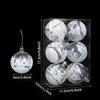 6pcs New Year 6cm Snow Ball Pendant Clear Baubles Xmas Tree Decor Hanging Ball Transparent Christmas Ball Home Decor
