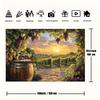 2D Wine Barrel & Grape Vine Photoshoot Backdrop for Party Decor