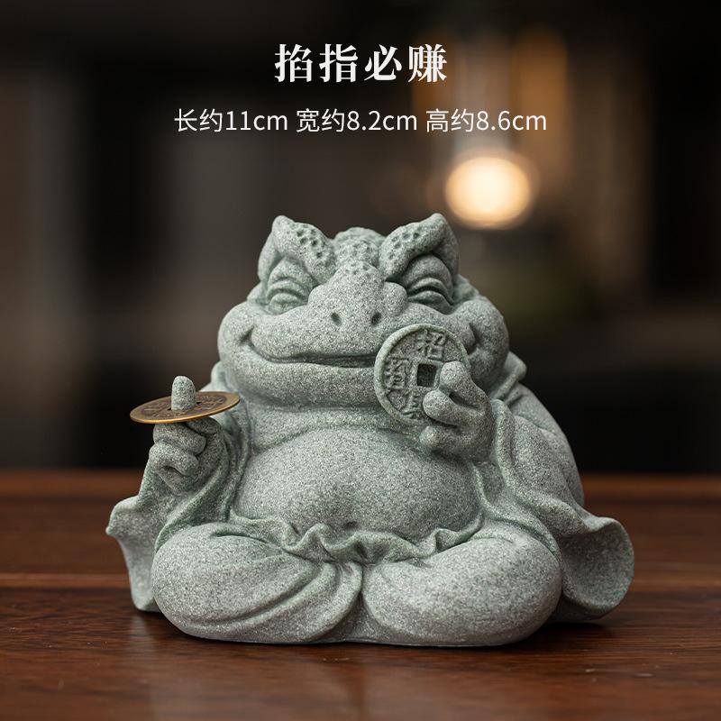 Grüner Sandstein Anziehung Reichtum Teehaustier Traditionelle Teespiele Teefigur Spielzeug Tee-Statue Ornamente Zubehör Geschenk Handwerk