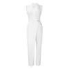 Women's Elegant and Elegant Suit Collar Waist Chain Loose Wide Leg Jumpsuit