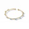18K Gold Geometric Blue-Eyed Evil Eye Bracelet - Colorful and Versatile.