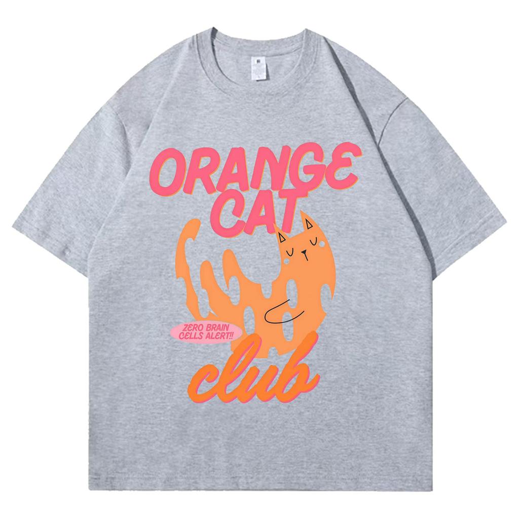 Funny Cat Meme Graphic Print Streetwear T-Shirt Fashion Cotton Tshirts Clothes Trend Y2K Short Sleeve Tshirts