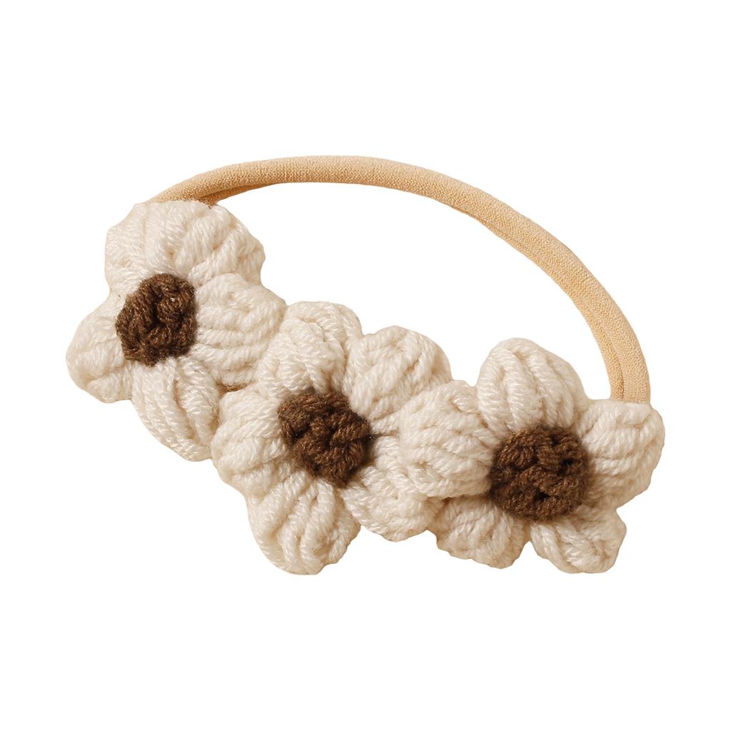 Gestricktes Stirnband mit Blumenanhänger für 100-Tage-Fotografie Weich und sicher Atmungsaktiver Babyschmuck Requisiten für Fotoshootings