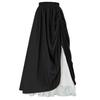 Vintage Style Double Layer Lace Patchwork Midi Skirt Plus Size High Waist A-Line Skirt Mid-Length Flared Skirt for Women