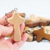 Wooden Comfort Cross Keychain Christian Religious Cross Keychain Bag Pendant