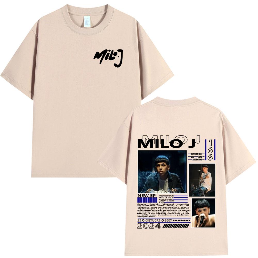 Rapper Milo J 166 Album Merch T Shirts Unisex Women Clothing Fashion Hip Hop Tshirt Cotton Casual Short Sleeve Tshirts Streetwear