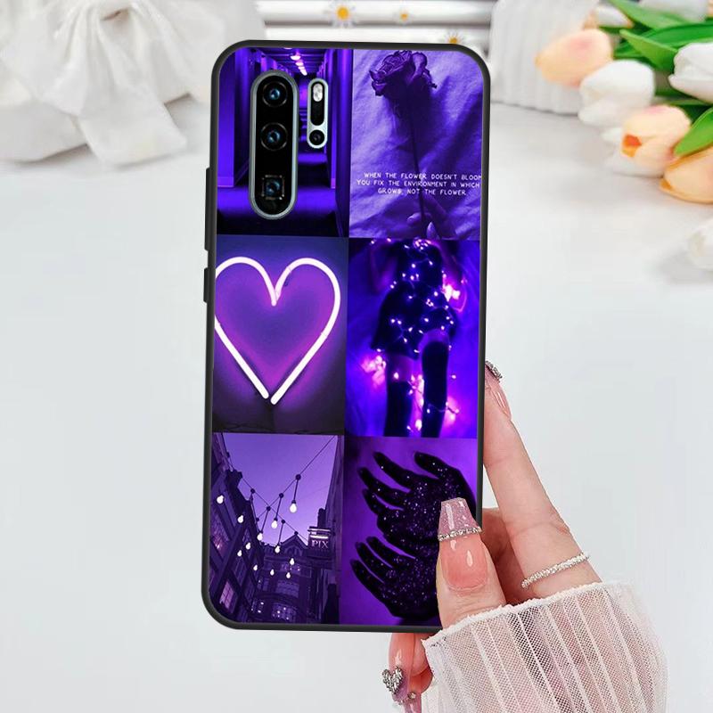 Étui esthétique violet pour Huawei Nova 5T 3i 7i 8i 11i 10 9 SE Y60 Y61 Y70 Y90 P20 P40 Lite P60 P30 Pro Housse