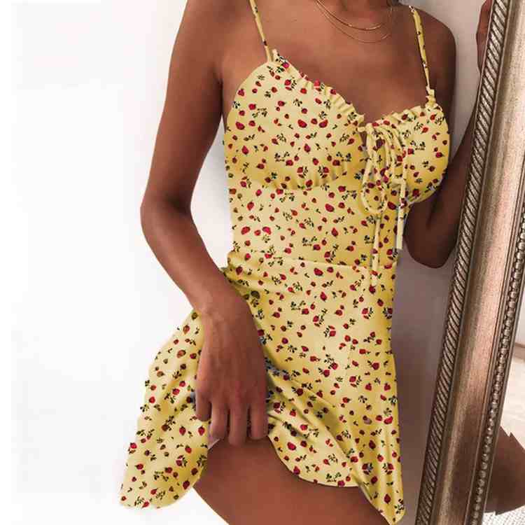 Letní šaty Podvazky Nízký střih Ležérní Pohodlné dámské šaty