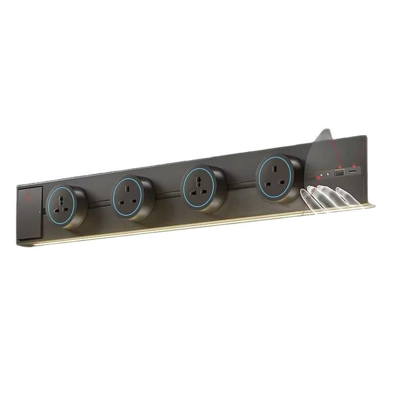 Inductive USB Rail Socket with Movable Kitchen Drawer Slides - White