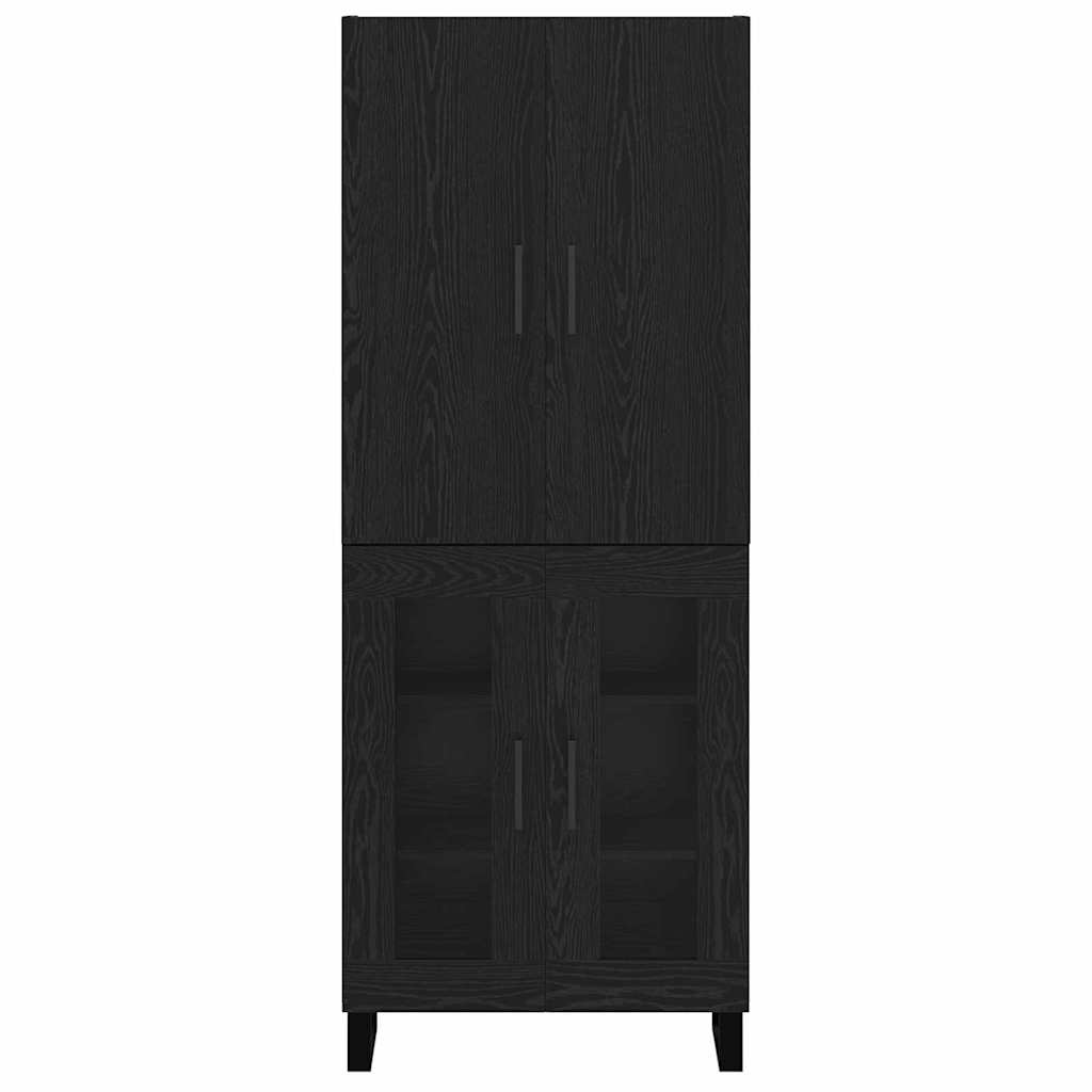 Highboard 2 pcs Black Oak Effect 69.5 x 34 x 180 cm