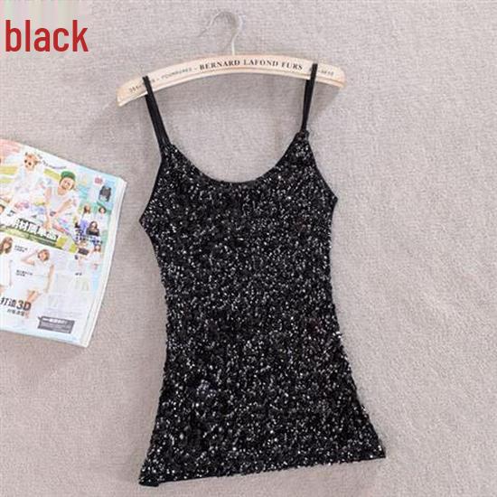 New Slimming Sequin Tank Top Camisole - Women's Versatile Base Layer Vest