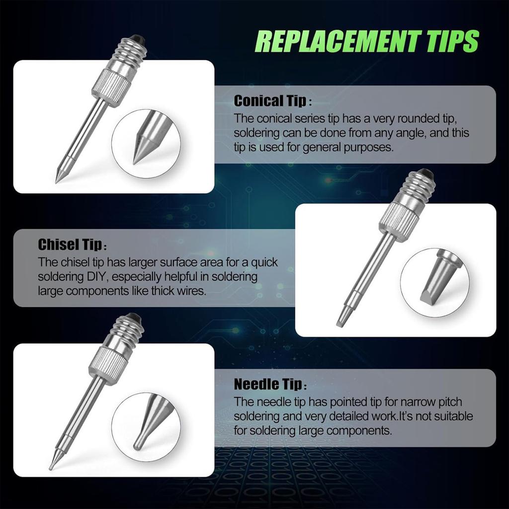 3Pcs E10 Interface Soldering Iron Tips Welding Tips USB Soldering Tip Set Welding Head Soldering Tools Branding Iron