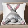 Funny Rabbit Butt Pillowcase Cute Rabbit Design Decorative Cushion Cover  Zipper Machine Washable for Home Decoration
