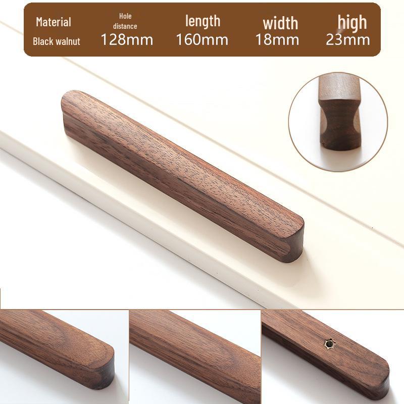 Mâner modern minimalist din lemn masiv pentru ușă și sertar