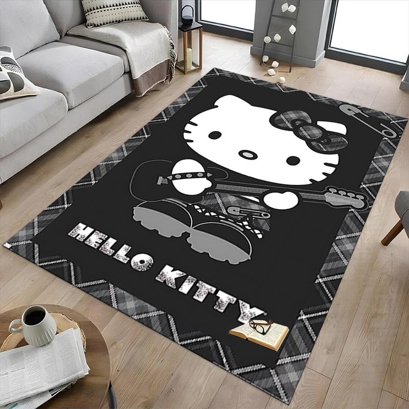 1pc Hello Kitty Home Office, Durable Polyester Floor Mat with Easy, Office Decor, Urban Style, Nonslip Backing, Highquality Fabric