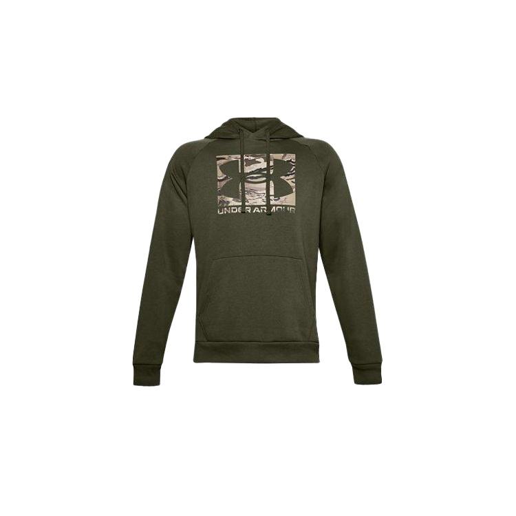Men s Under Armour Logo Printing hooded Drawstring Green 1357939-390 L