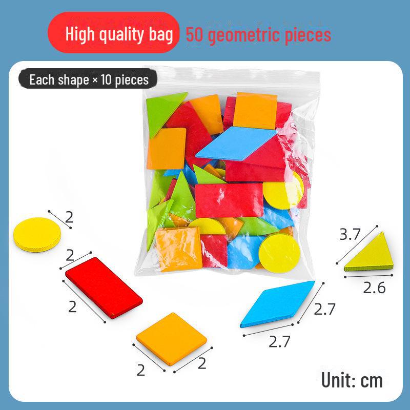 

Коробка з 50 інструментами для вивчення геометричних форм для дітей – інтелектуальні математичні головоломки та навчальні посібники своїми руками