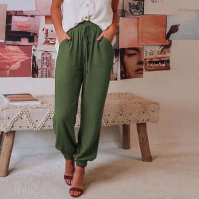 Loose Long Pants Fashion Women Casual Pants Autumn Elastic Bloomers Trousers Office High-waist Pants Street Bloomers 28039