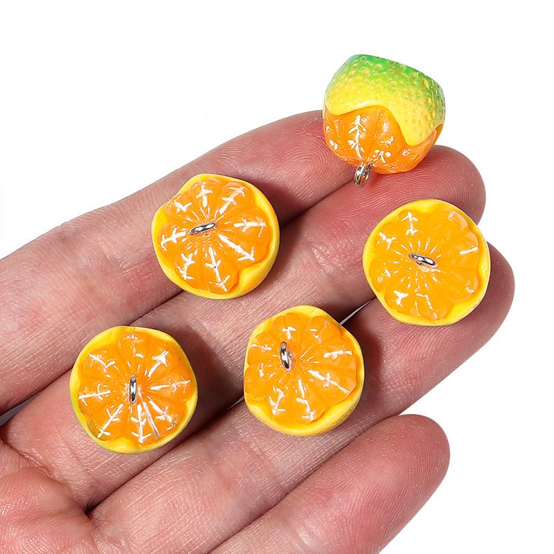 10Pcs Acrylic Pendant Avocado Orange Shaped Mini Pendant For DIY Handmade Earrings Bracelets Making Accessories Wholesale