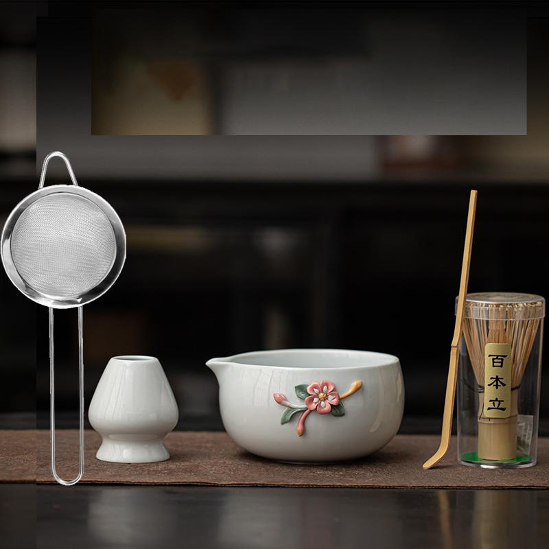 1-8pcs Matcha Set Handmade Home Pinch flowers Bowl Bamboo Whisk Teaspoon Tea Sets Tea Making Tools Accessories Ceremony Gift