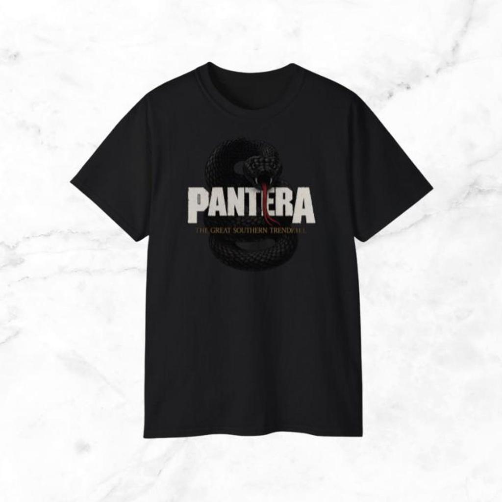 Pantera Snake Logo Adult Cotton Black T-Shirt Unisex