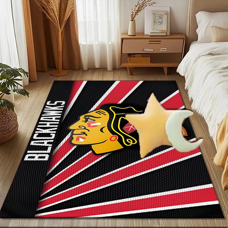 Blackhawks Kunstbodenmatte für Wohnzimmer, Spielzimmer, Büro, Schlafzimmer, Bürobodenmatte Verspieltes Design, Weihnachts-Fan-Geschenke
