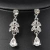 GemChic Women's New Exquisite Alloy Hollow Flowers Crystal Zircon Drops Pendant Necklace Earrings Two Piece Set Birthday Christmas Jewelry Gift