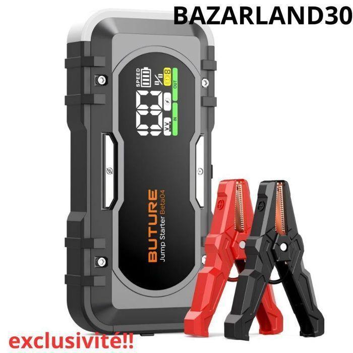 Avviatore Booster per auto - BAZARLAND30 - BUTURE 6000A - 6000A - 27000 mAh - Schermo da 3,3 pollici nero