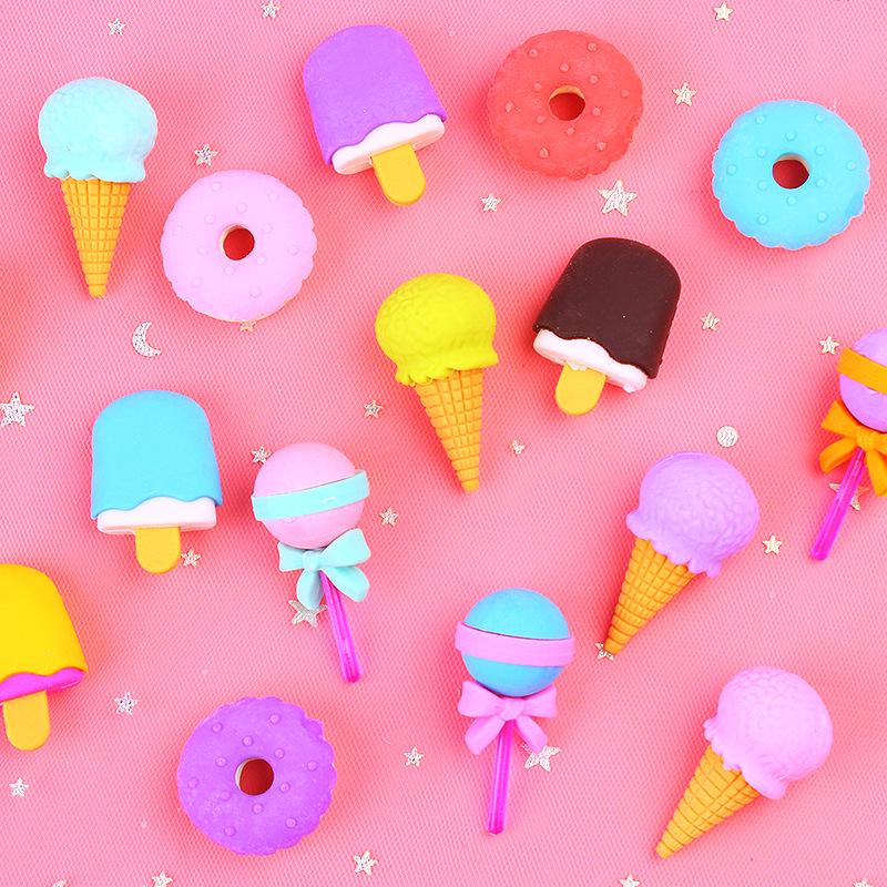Colorful Dessert-Themed 3D Detachable Erasers in Cute Box