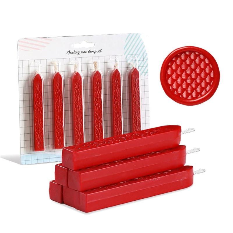 

6Pcs Wax Seal Stick, Seal Wax Stick with Wick for Letter Seal Wax Stamp, Wedding Invitations, Package Decorations