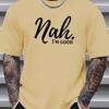 Men Fashion Crew Neck Short Sleeve Letter Print Sleeve Cotton T Shirt Top