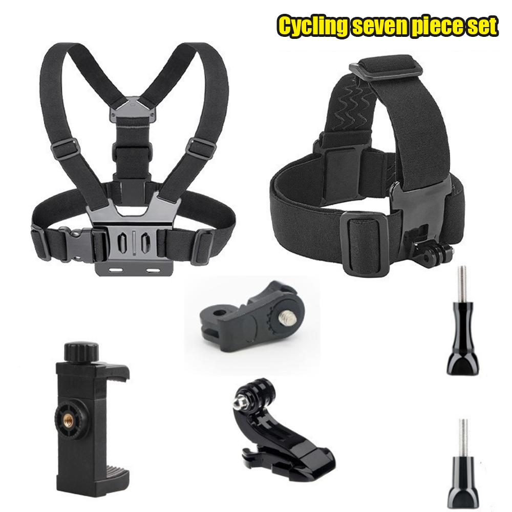 2 in 1 First-Person Perspective Shooting Stand for Mobile Phone Action Camera Adjustable Chest Strap & Headband Accessory Set
