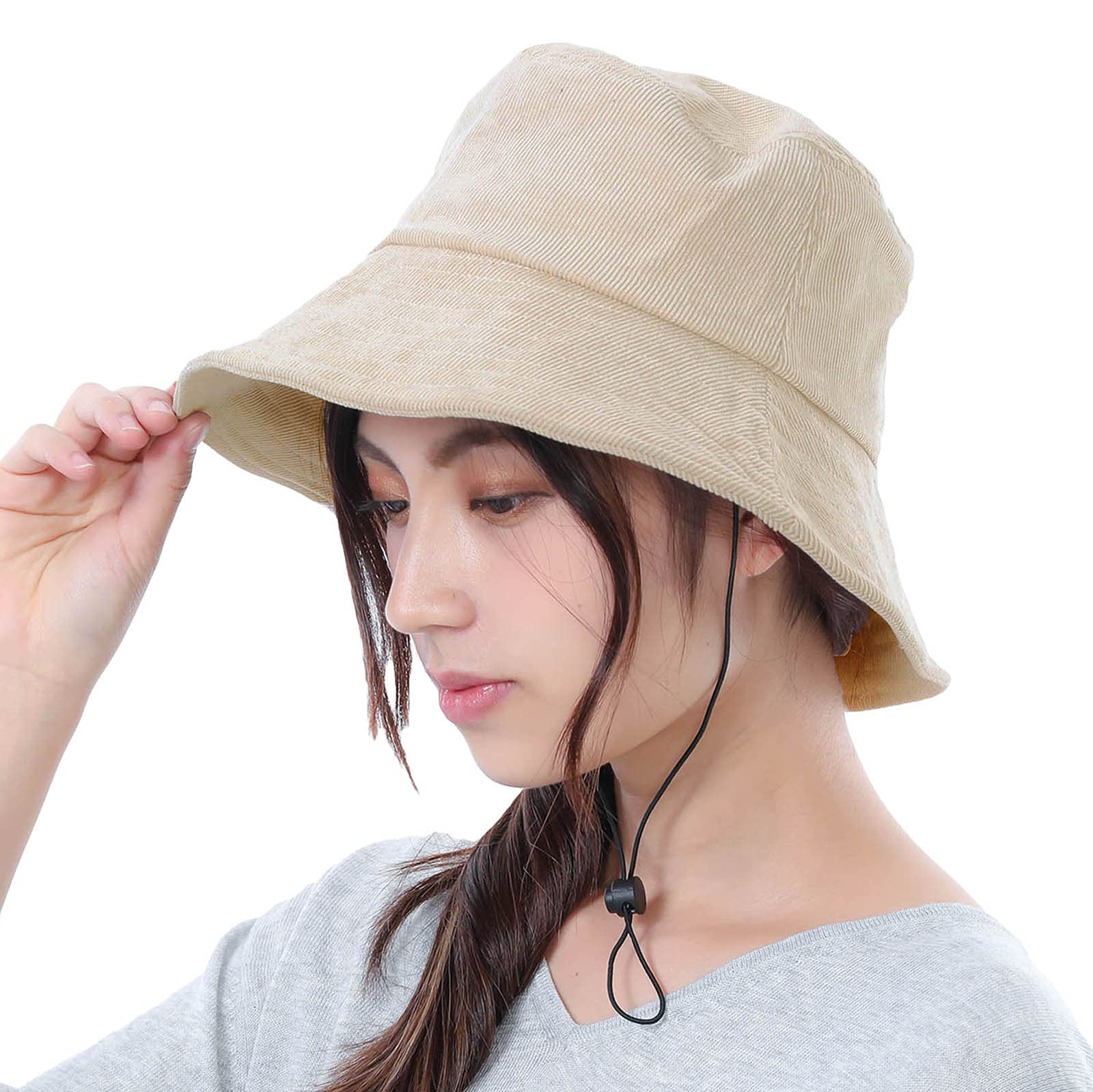 

Bucket UV Sun Protection Numbered Corduroy Light [TRAX SHOP] Women s Hat, Corduroy, Autumn/Winter, Protection, TGY-0130 (JP, Size, 57.5 cm, Beige)