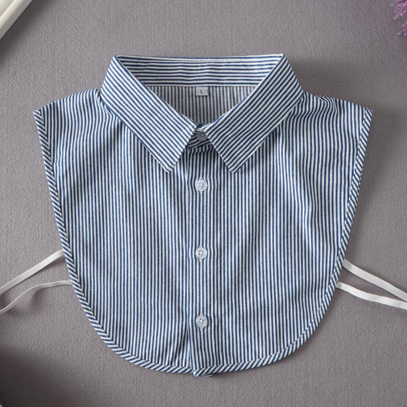 Mens Striped M-XXL Fake Collar for Women Shirt Detachable Collars Formal Business False Collar Half Shirt Neck Decor