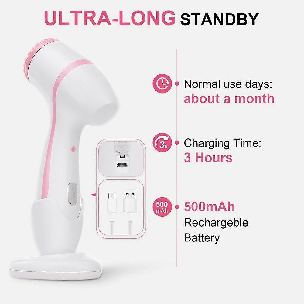 Cleansing Device, Waterproof Dual-Rotation Face Scrubber Exfoliator with 3 Brush Heads, for Cleans