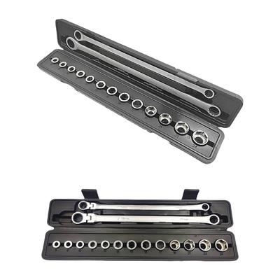 Professional 15Piece Multifunctional Ratchet Wrench Collection Suitable for Automotive Repair and Home Maintenance Tasks