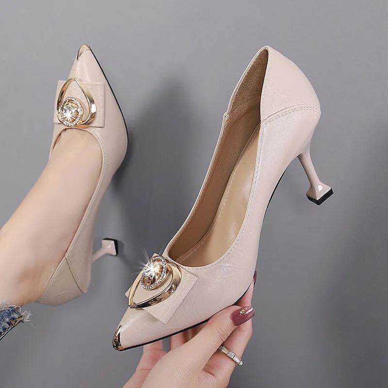 Kadın gündelik tatlı hafif ilkbahar & yaz stiletto topuklu ayakkabılar bayan moda konfor kariyer ofis seksi parti stiletto ayakkabılar ba24