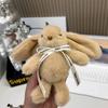 Cute Long Ear Bunny Keychain Plush Pendant Soft Rabbit Stuffed Doll Kawaii Plushie Bag Charm Toy Key Ring Gift for Women Girls