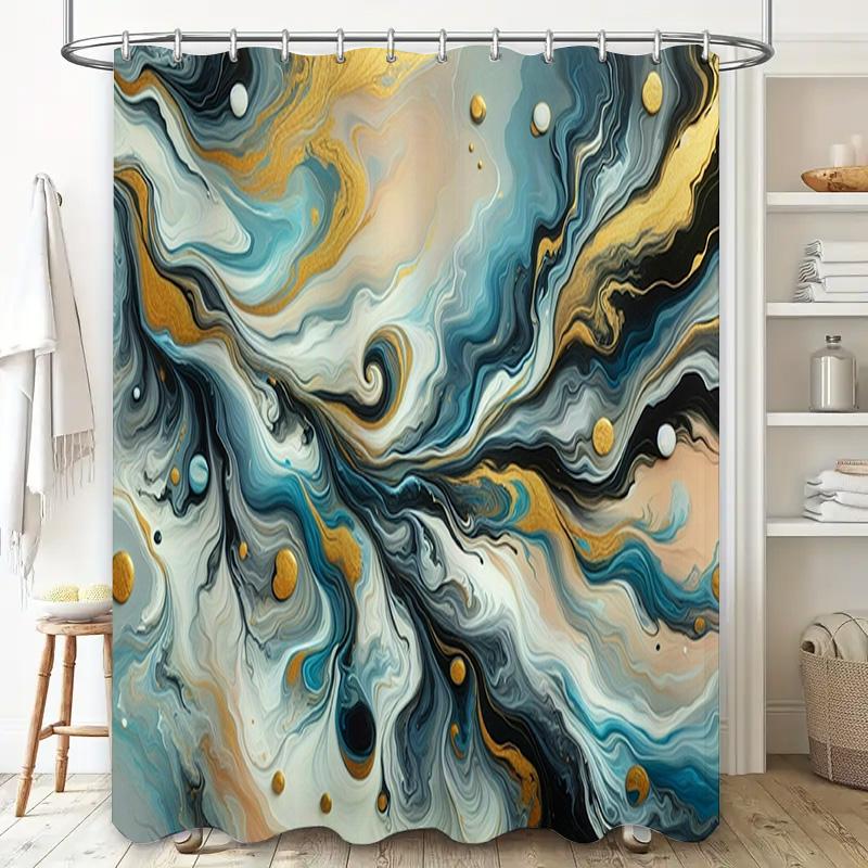 Abstract Art Shower Curtain Modern Colorful Print for Bathroom Decor