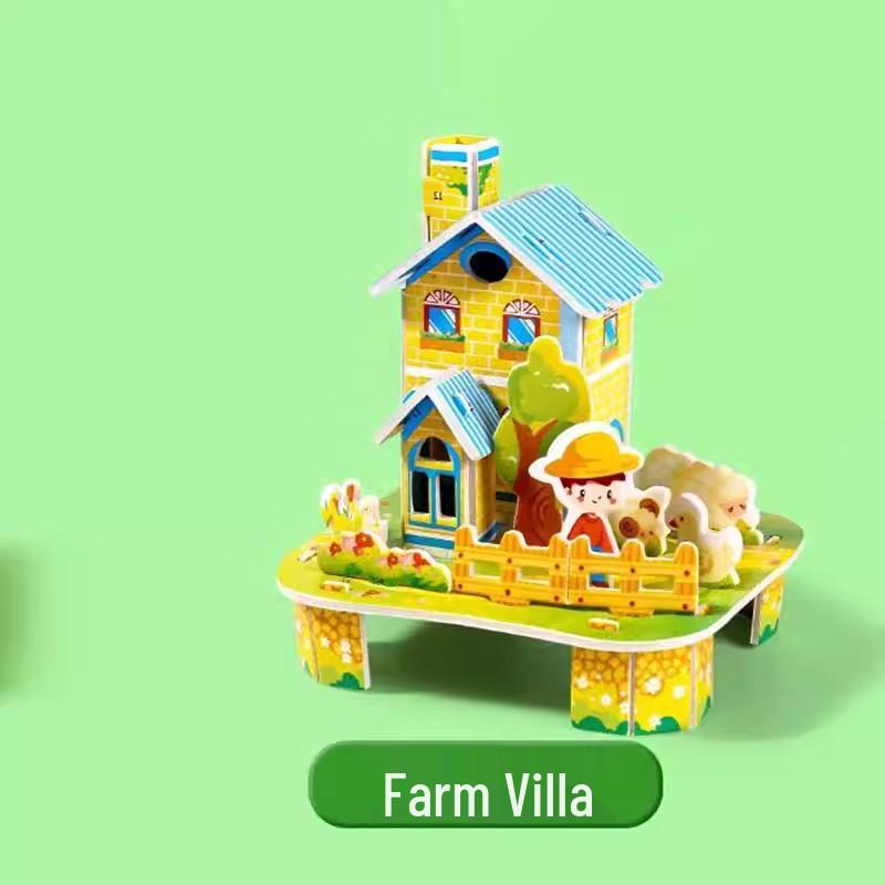 3D Puzzle House Model DIY Educational Toy for Kids Aged 3-6+
