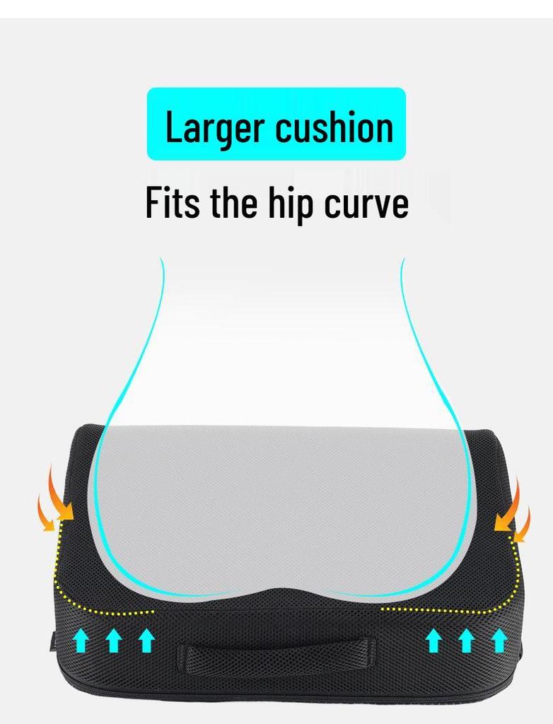 Breathable Memory Foam Height-Enhancing Seat Cushion for Office or Car