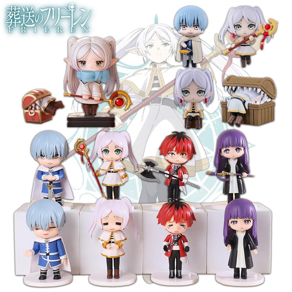 4-8pcs Frieren: Past Journey's End Anime Figure Sitting Fern Action Figures Frieren Noodle Stopper Figure Collection Model Toy