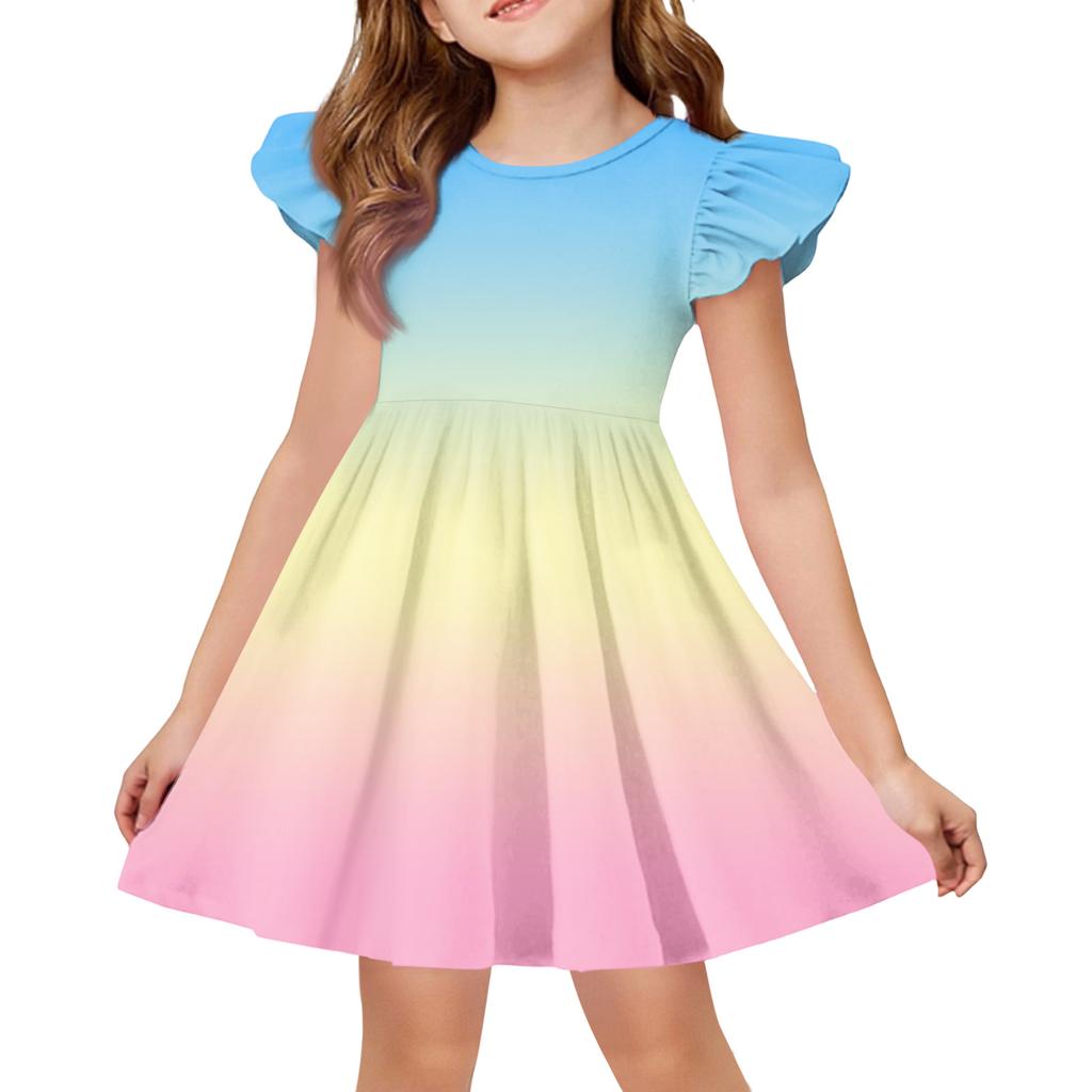 Girls' Summer Princess Dress , A,Line T,Shirt Dress Easter Day