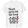 Retro Men's T-Shirt Think Outside The Box Print Short Sleeve T-Shirt Summer Casual Tees Top Loose Oversized T-Shirt for Men