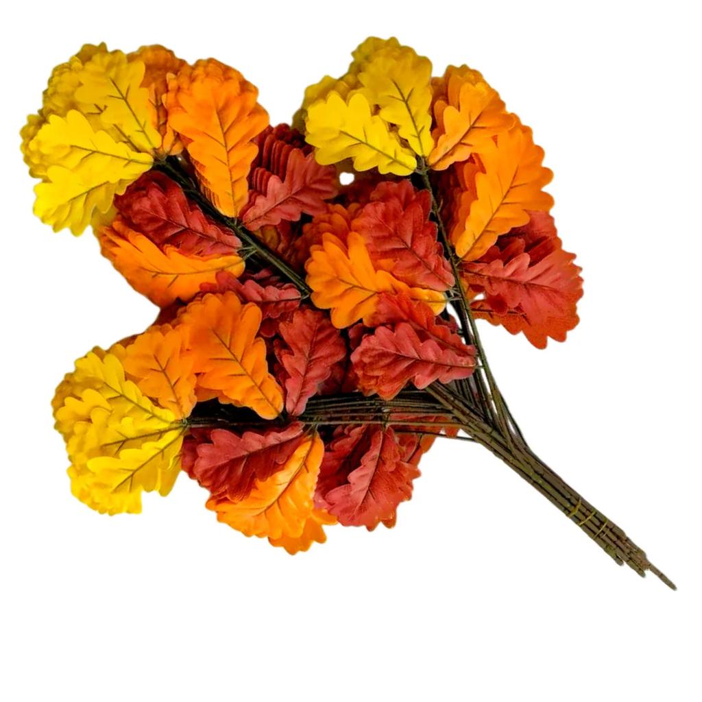 12pcs Artificial Maple Leaf Branch Waterproof Greenery Plants Foliage for Landscape Tree Making Home Decoration Outdoor Project