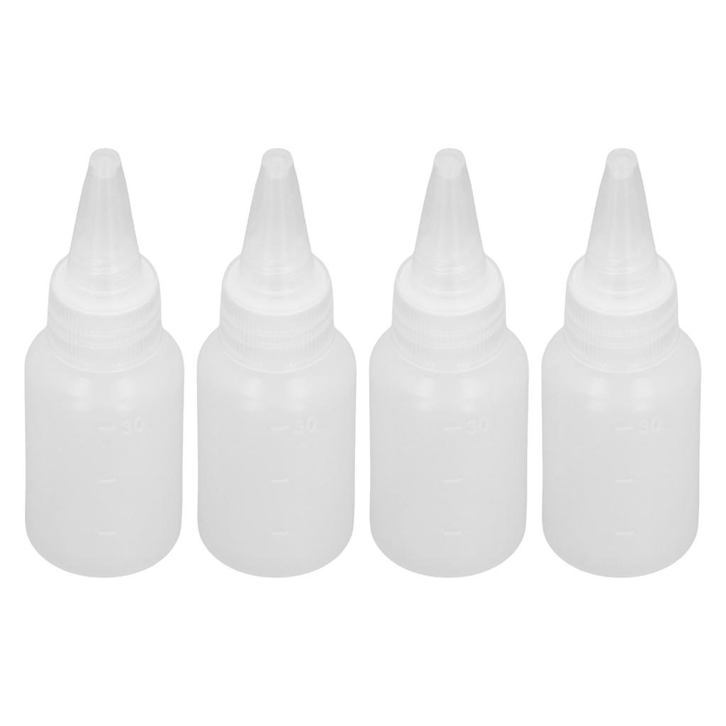 100 Pcs Plastic Squeeze Bottle 30ml Small Translucent Liquid Dispensing Bottle with Scale for Travel Picnic Arts