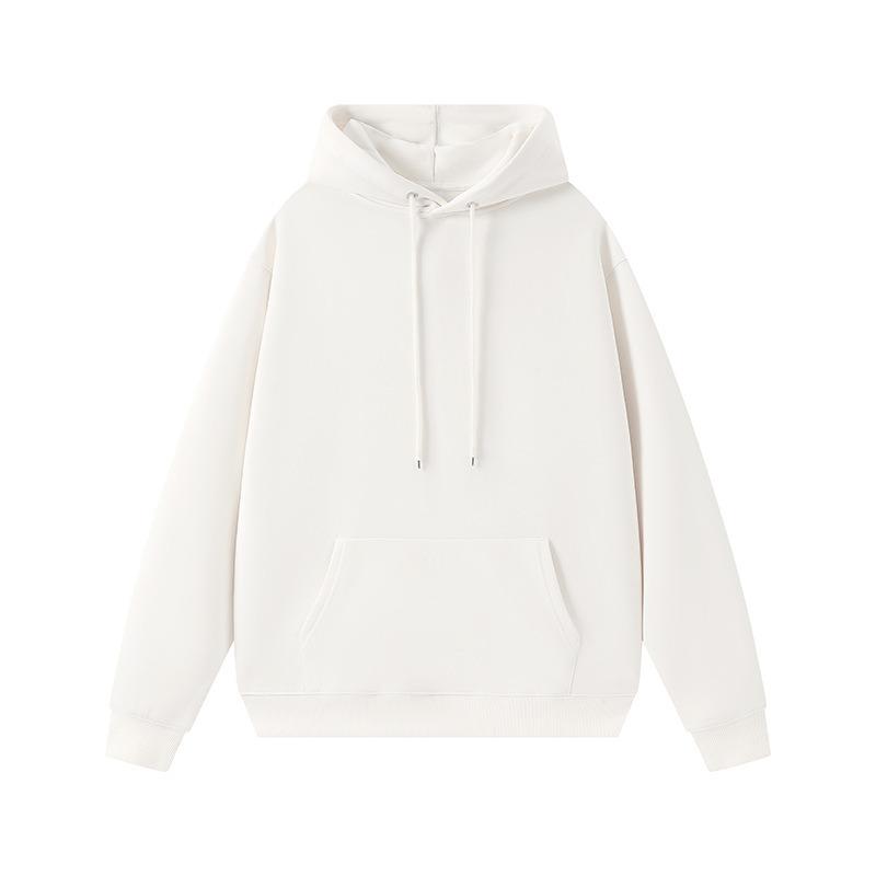 Spring   Loose Hoodie Sweater Men s Warm Couple Solid Color Basic Hooded Sweater S белый